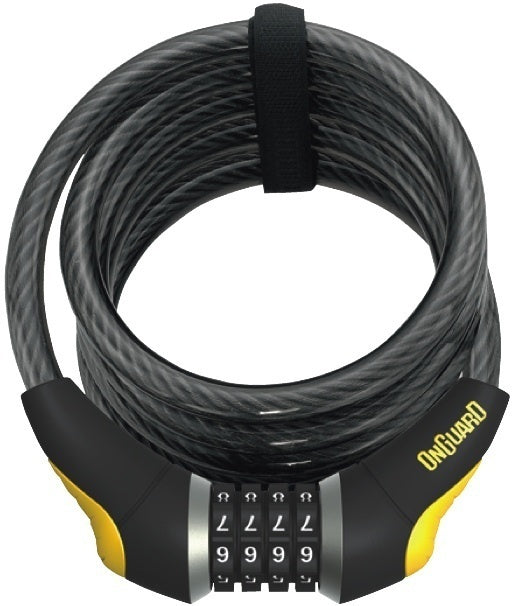 OnGuard Doberman Coil Cable Lock 12mm x 6ft Reset Combination