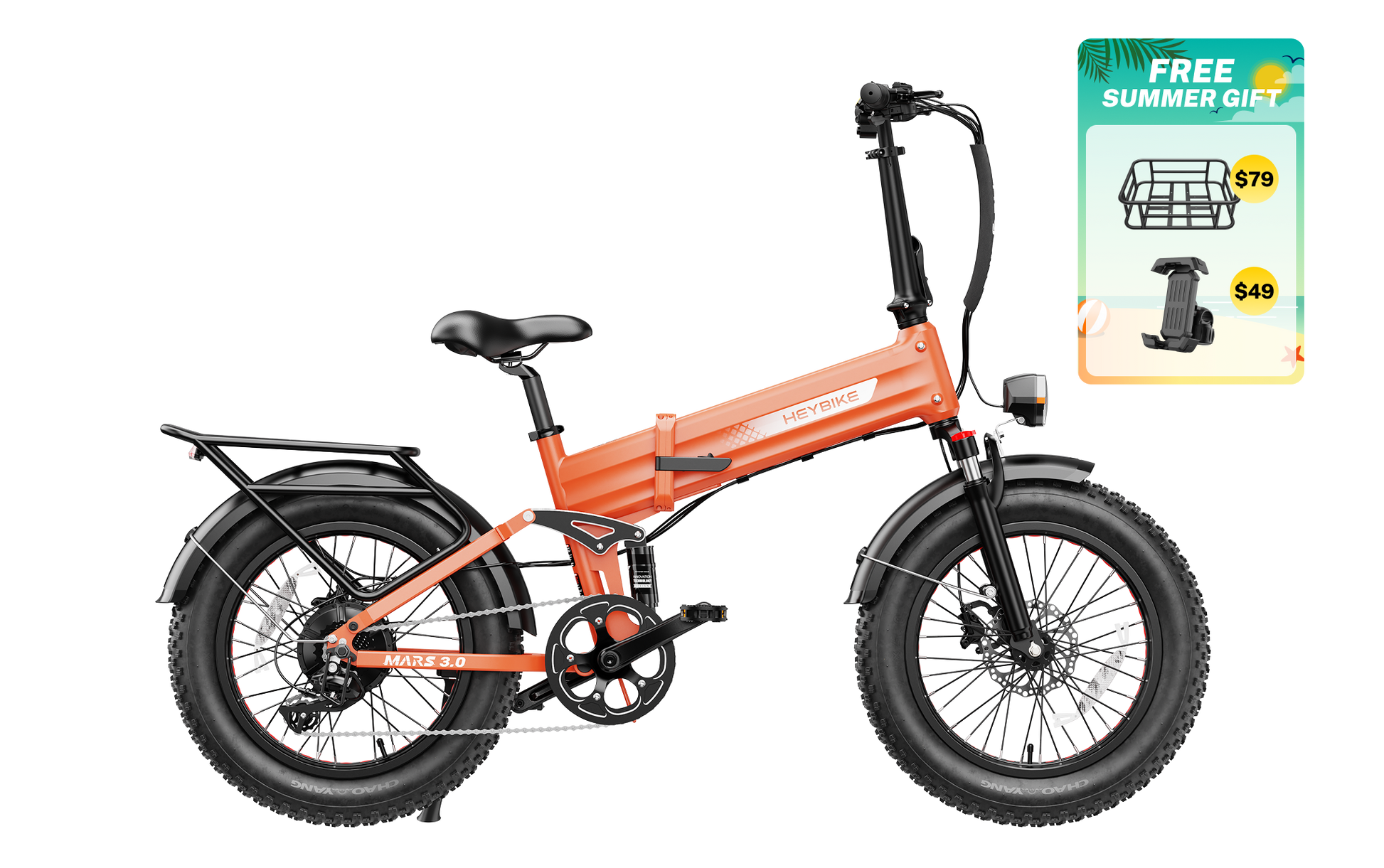 Heybike Mars 3.0 Folding Fat Tire Electric Bike 750W