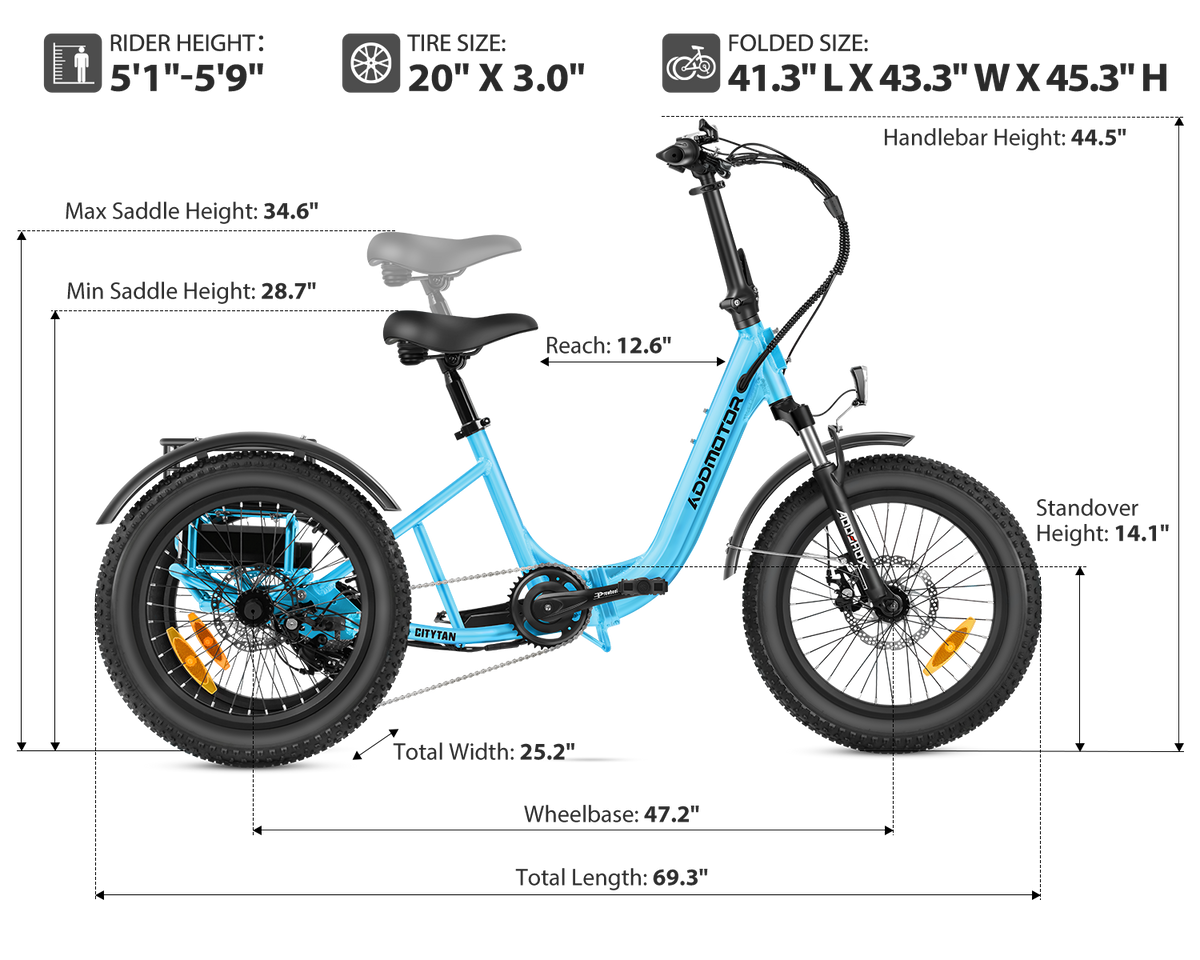 Addmotor Citytan M-315 Folding Electric Trike