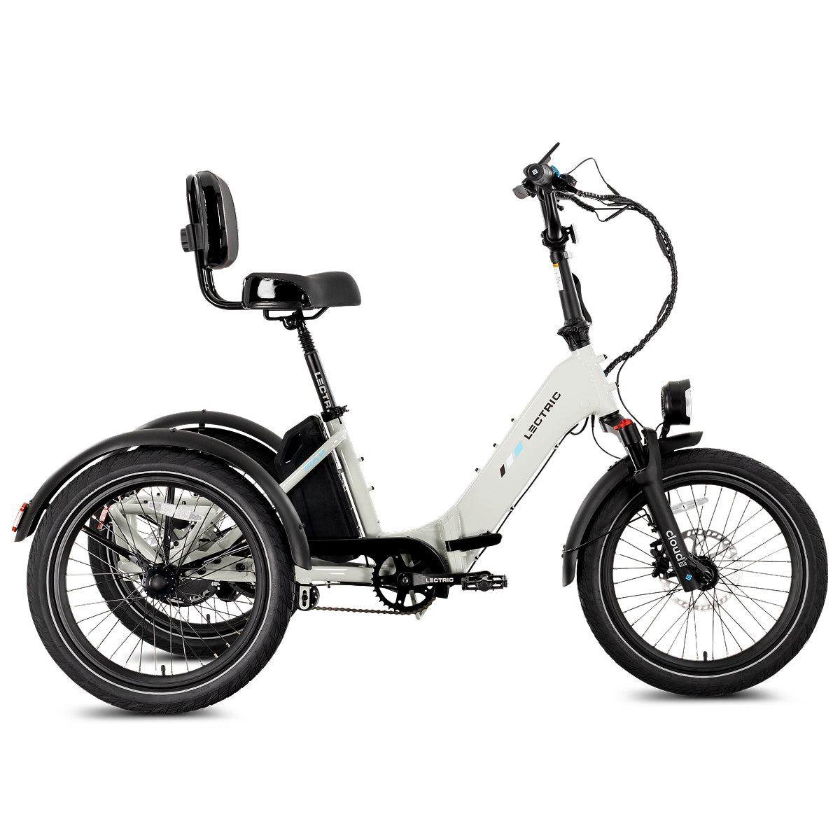 Lectric eBikes XP Trike2 Electric Trike Stratus White Foldable